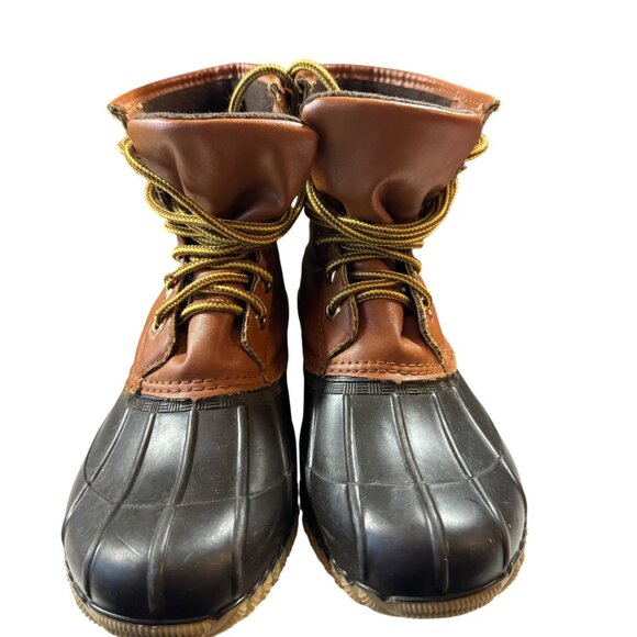 Canyon Creek Duck Boots Size 8 Women's Brown & Black Rubber & Leather Lace-Up - Picture 2 of 7